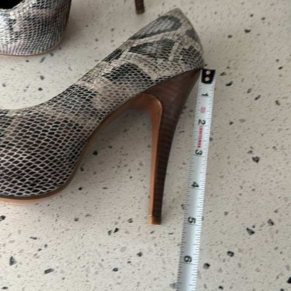 Steve Madden Flaash Leather Snake Print Platform Stiletto High Heels Sz 7.5 New - Picture 7 of 12